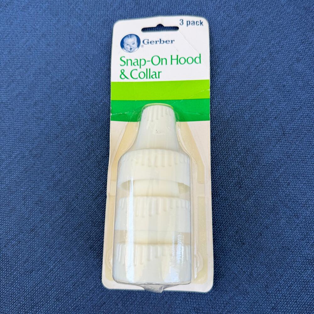 Gerber Snap On Hood & Collar 3 Pack Nurser Bottle Covers NOS Discontinued READ